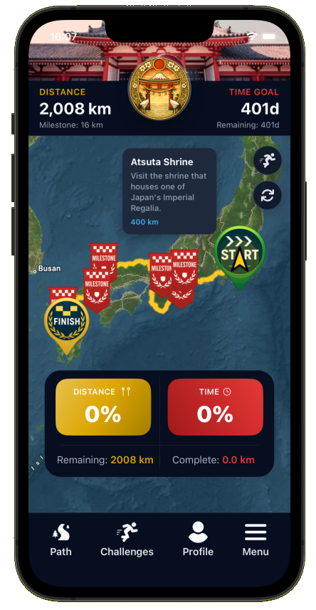 Track your progress on real maps